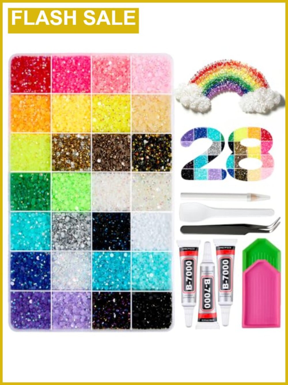 36000 Pcs 3mm Jelly Rhinestones Bedazzling Kit